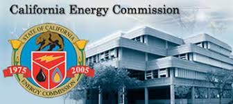 Logo of the california energy commission with dates 1975 and 2005 beside a photo of their modern office building.