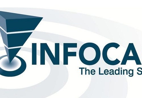 Logo of infocast featuring a stylized blue and gray funnel over concentric circles with the text 
