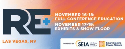 Conference promotional graphic for renewable energy event.