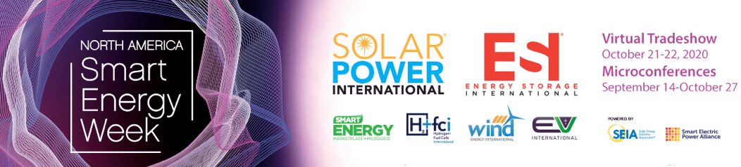 A group of logos for solar power international.
