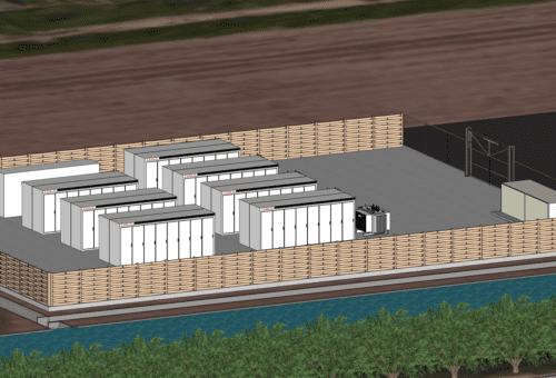 A rendering of the storage facility.