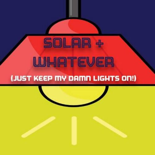 A red and yellow light with the words solar and whatever