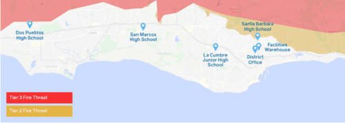 A map of san marcos high school and la cumbre junior high.