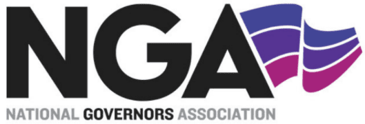A black and white logo of the governors association.