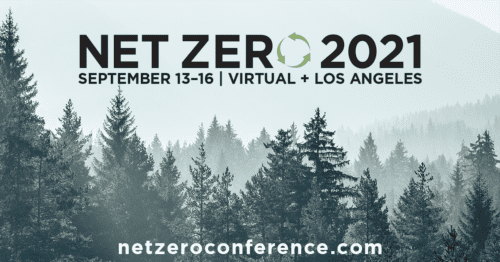 A poster for netzero 2 0 1 9 with trees in the background.