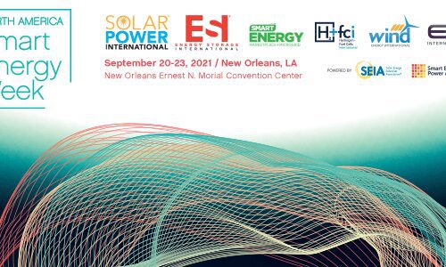 A poster of the 2 0 2 1 solar power international conference.