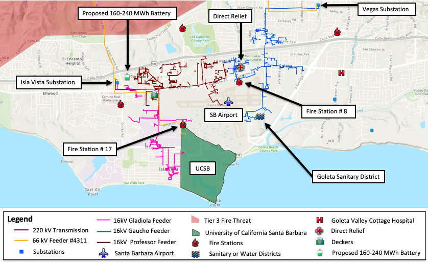 A map of the various fire stations in santa barbara.