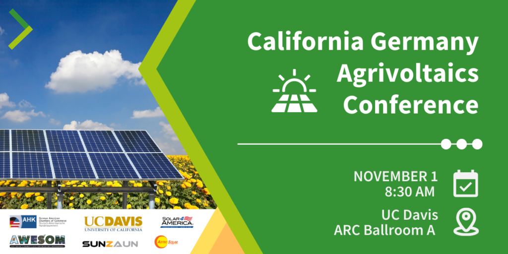 A banner with the words california green energy and agriculture conference.