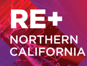 A red and purple background with the words re + northern california written in white.