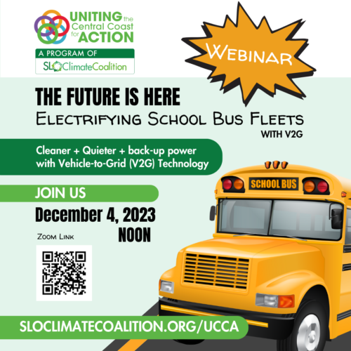 A poster for the webinar with an image of a school bus.