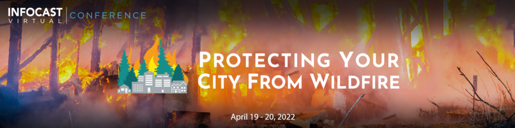 A banner with the words protecting the city from wildfire.