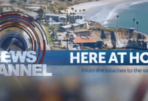 A news channel is shown with the words 