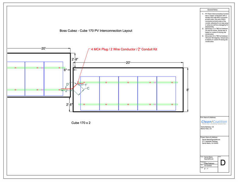 A drawing of the front and back of a building.