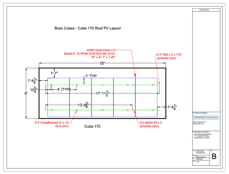 A drawing of the layout for a solar panel system.