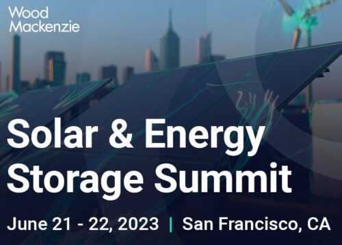A banner that says solar and energy storage summit.