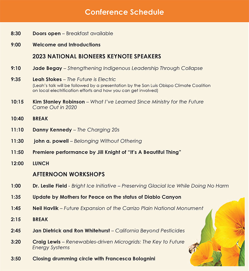 A table of activities for the 2 0 1 9 national conference.