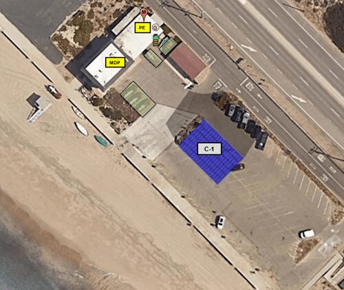 A satellite image of the location of an accident scene.