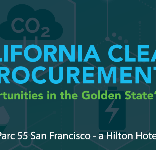 A graphic with the words california clean procurement.