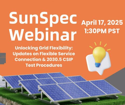 SunSpec webinar on solar energy, April 2025.